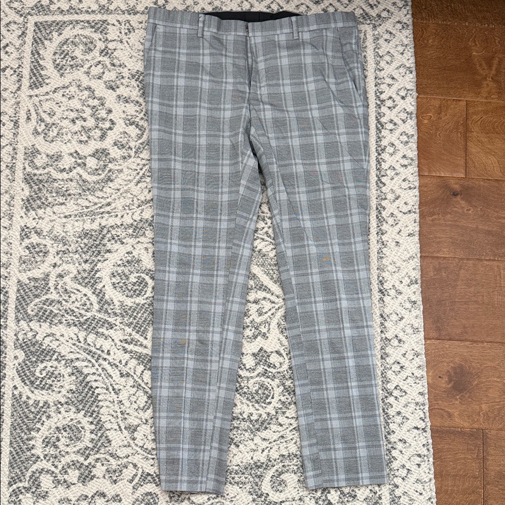 Gray Plaid Men's Pants